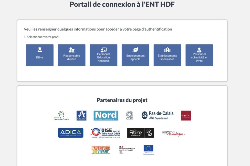 connexion à l'ENT HDF
