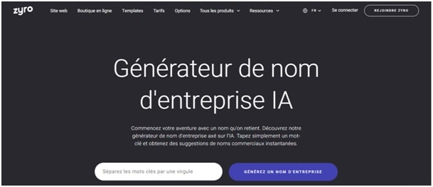 zyro generateur de nom