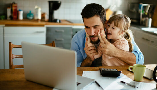 Photo of a father and daughter enjoying  together